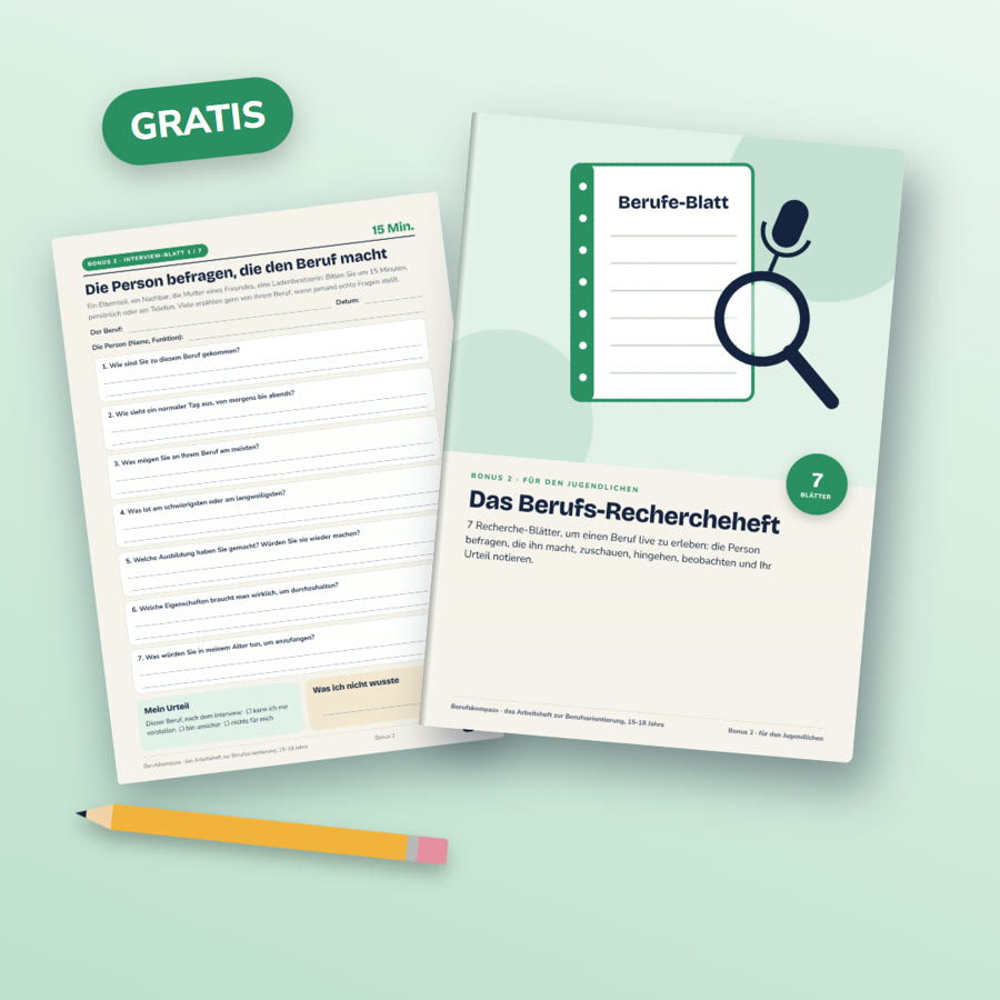 Bonus 2: Das Berufs-Rechercheheft