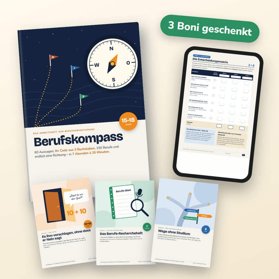 Berufskompass: das Arbeitsheft zur Berufsorientierung, Meine Bilanz und die 3 Boni